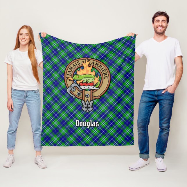 Clan Douglas Wappen über Tartan Fleecedecke (Beispiel)