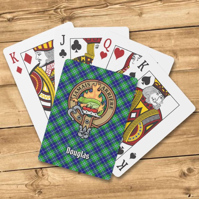 Clan Douglas Wappen über Tartan Spielkarten (Von Creator hochgeladen)