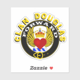Clan Douglas "Winged Heart" Window Sticker