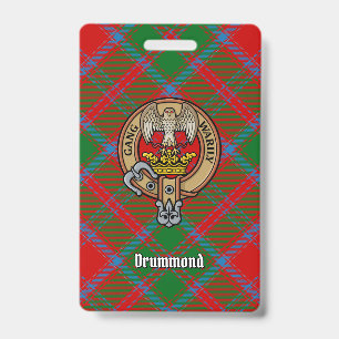 Clan Drummond Wappen über Tartan Ausweis