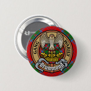 Clan Drummond Wappen über Tartan Button