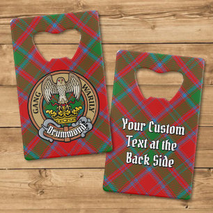 Clan Drummond Wappen über Tartan Geldbeutel Flaschenöffner