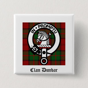 Clan Dunbar Tartan & Wappen Abzeichen Button