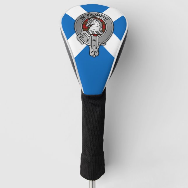 Clan Dunbar Wappen & Tartan über Salreifen Golf Headcover (Vorderseite)