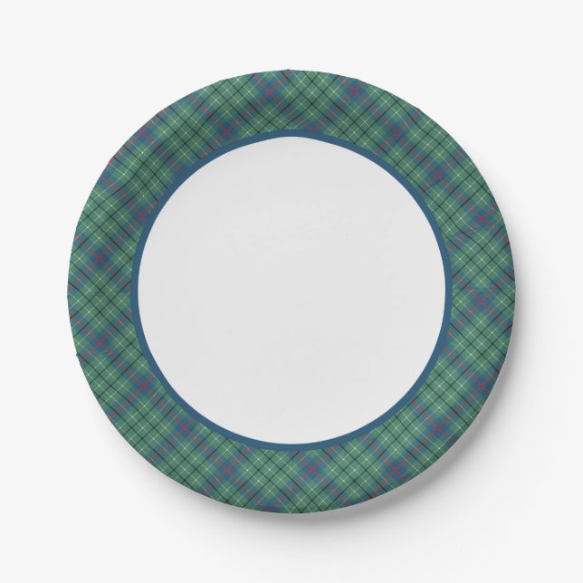 Clan Duncan Ancient Tartan Border Pappteller (Vorderseite)