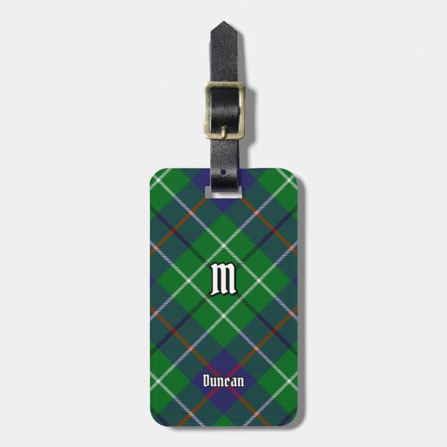 Clan Duncan Tartan Gepäckanhänger (Vorderseite vertikal)