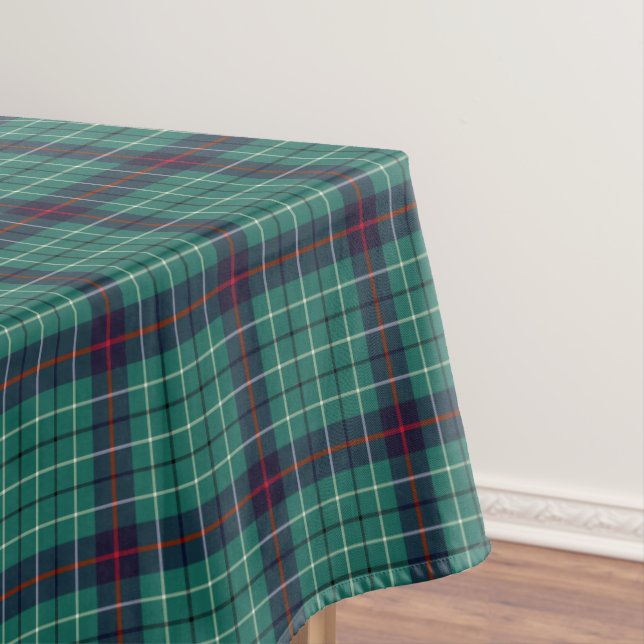 Clan Duncan Turquoise Modern Scottish Tartan Tischdecke (Beispiel)