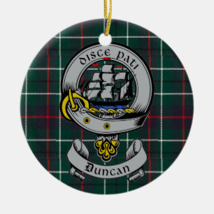 Clan Duncan Wappen Abzeichen & Tartan individuell Keramik Ornament