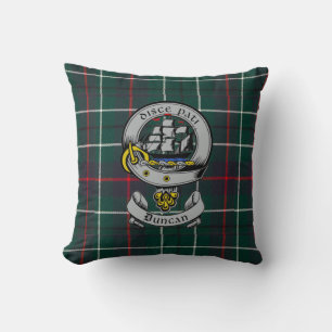 Clan Duncan Wappen Abzeichen und Tartan Kissen