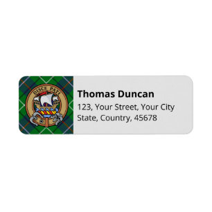 Clan Duncan-Wappen über Tartan