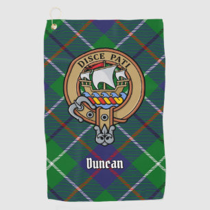 Clan Duncan-Wappen über Tartan Golfhandtuch