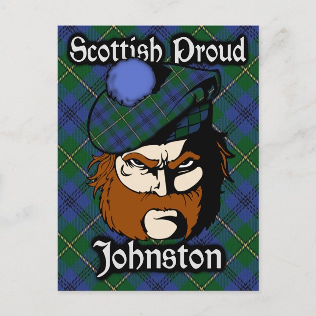 Clan écossais Johnstone Johnston Tartan Carte post (Devant)