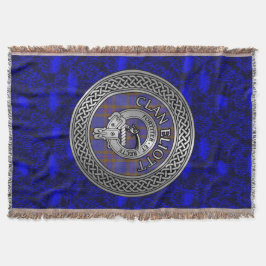 Clan Eliott Wappen & Tartan Knot Decke