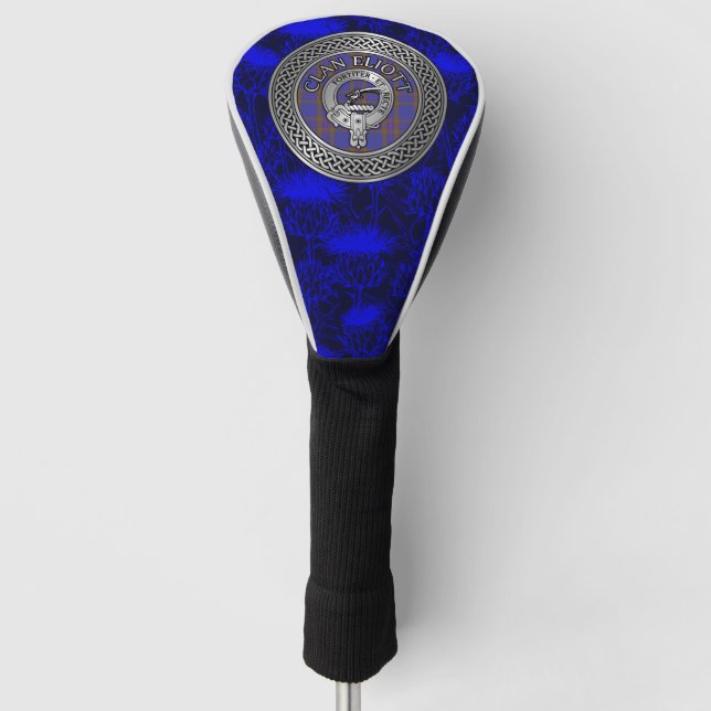 Clan Eliott Wappen & Tartan Knot Golf Headcover (Vorderseite)