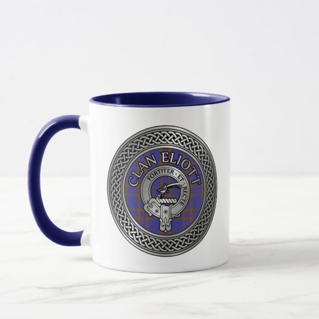 Clan Eliott Wappen & Tartan Knot Tasse (Links)