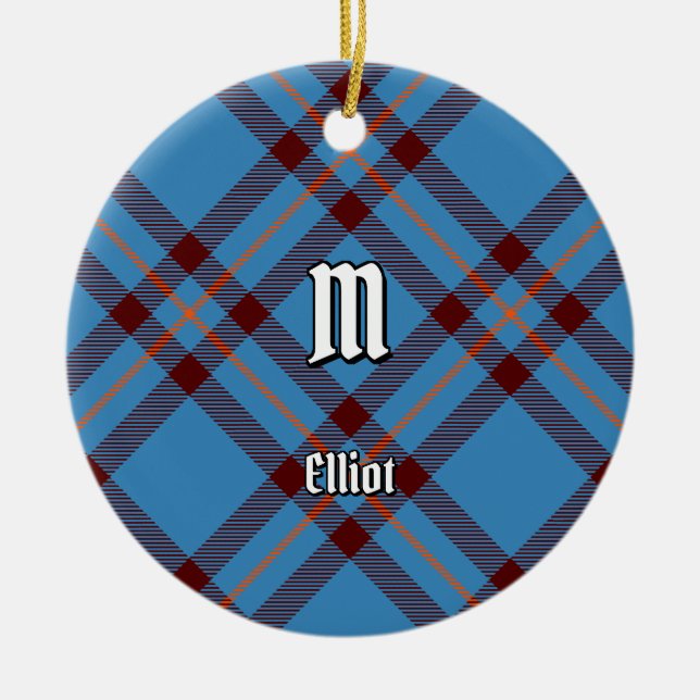 Clan Elliot Alte Keramik Tartan Keramik Ornament (Vorne)