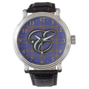 Clan Elliot Elliott Letter E Monogram Tartan Armbanduhr