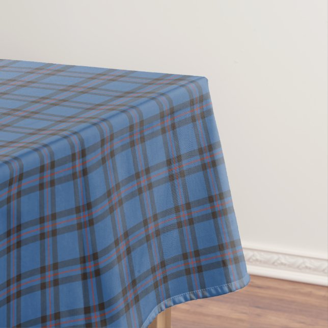 Clan Elliot Light Blue und Brown Scottish Tartan Tischdecke (Beispiel)