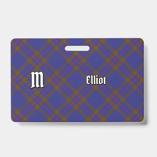 Clan Elliot Modern Tartan Abzeichen Ausweis (Vorderseite)