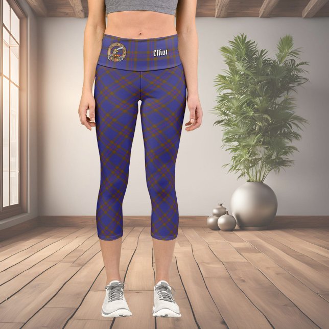 Clan Elliot Modern Tartan Capri Leggings (Von Creator hochgeladen)