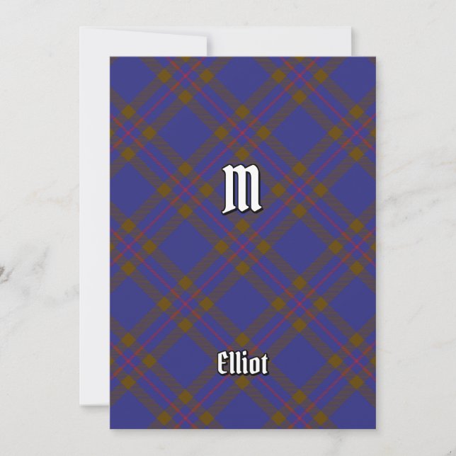 Clan Elliot Modern Tartan Einladung (Vorderseite)