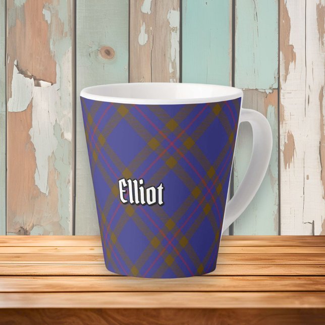 Clan Elliot Modern Tartan Latte Tasse (Von Creator hochgeladen)