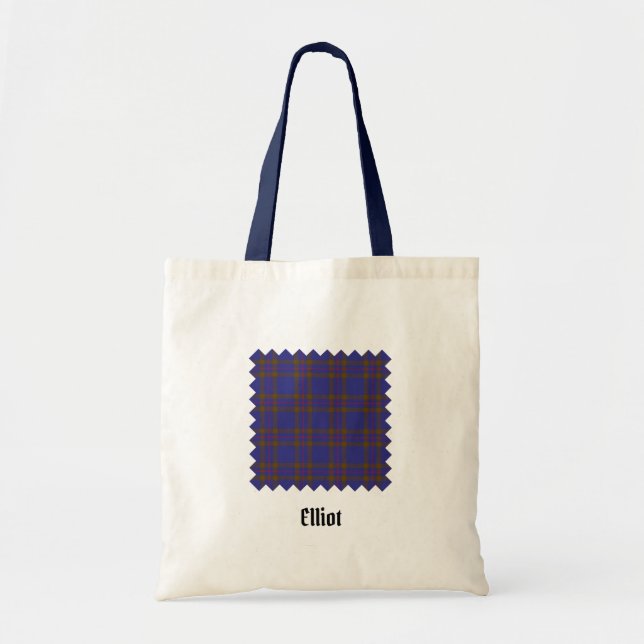 Clan Elliot Modern Tartan Tote Bag Tragetasche (Vorne)