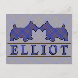 Clan Elliot Tartan Scottie Dogs Postkarte