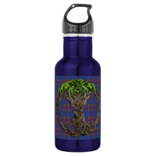Clan Elliot Tartan und keltischer Baum des Lebens Trinkflasche