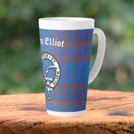 Clan Elliot Wappen Abzeichen & Tartan Milchtasse