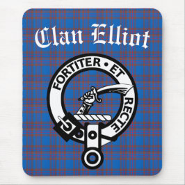 Clan Elliot Wappen Abzeichen & Tartan Mousepad