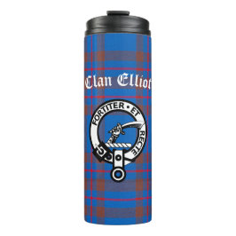 Clan Elliot Wappen Abzeichen & Tartan Thermosbecher