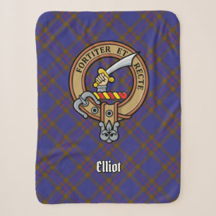 Clan Elliot Wappen über das moderne Tartan Sherpadecke