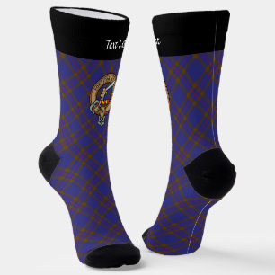 Clan Elliot Wappen über moderne Tartan Socken
