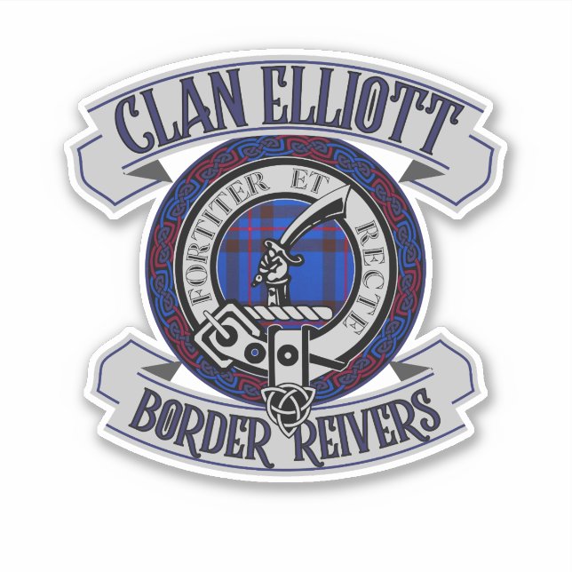 Clan Elliott Abzeichen, Border Reivers, Schottland Aufkleber (Vorderseite)