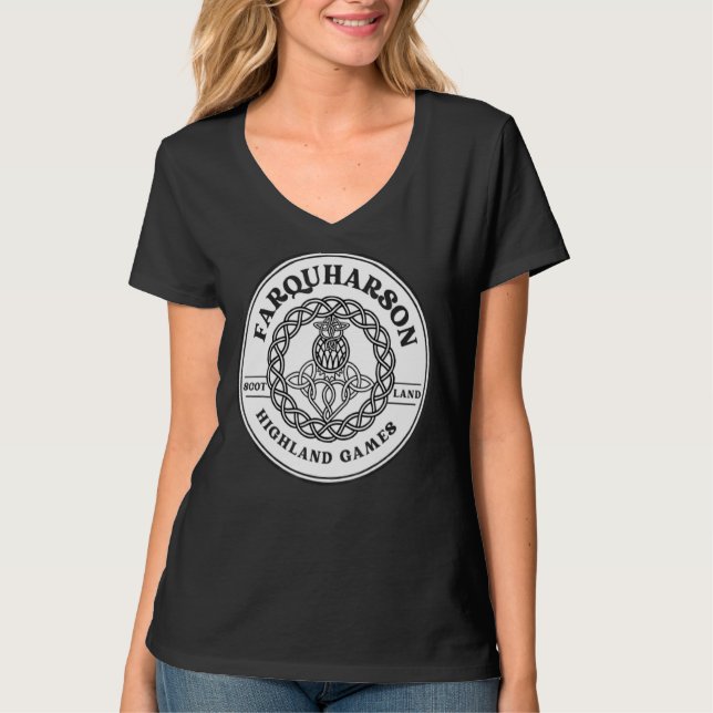 Clan Farquharson Scottish Thistle Highland Games T-Shirt (Vorderseite)