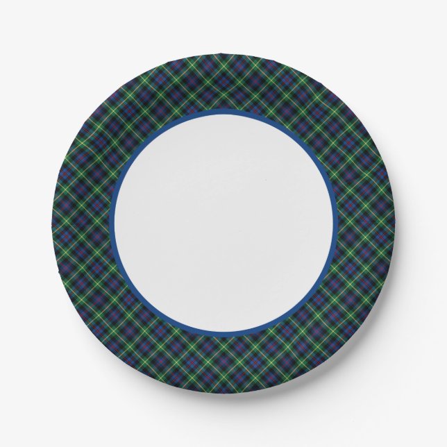 Clan Farquharson Tartan Border Pappteller (Vorderseite)