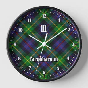 Clan Farquharson Tartan Large Clock Uhr