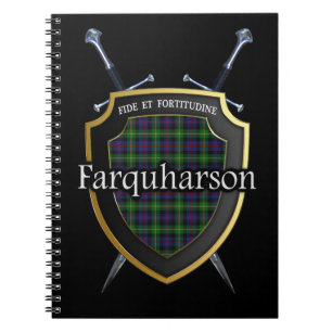 Clan Farquharson Tartan-Schild u. Schwerter Notizblock