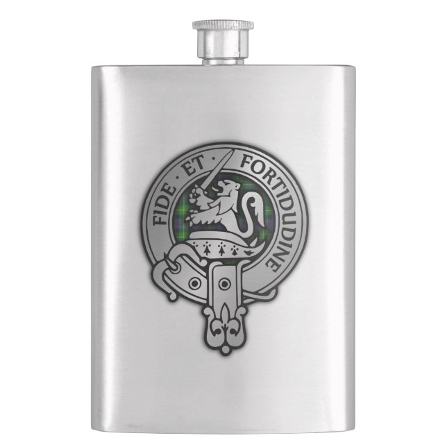 Clan Farquharson Wappen & Tartan Flachmann (Vorderseite)