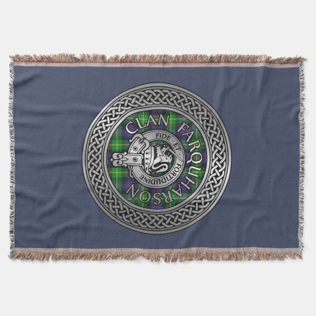 Clan Farquharson Wappen & Tartan Knot Decke (Vorderseite)