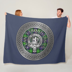 Clan Farquharson Wappen & Tartan Knot Fleecedecke