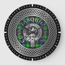 Clan Farquharson Wappen & Tartan Knot Große Wanduhr
