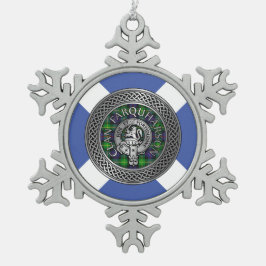 Clan Farquharson Wappen & Tartan Knot Schneeflocken Zinn-Ornament