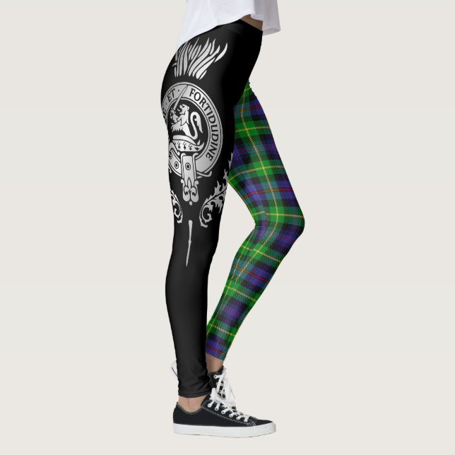Clan Farquharson Wappen & Tartan Leggings (Rechts)