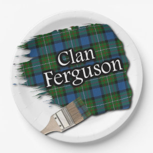 Clan Ferguson Schottischer Tartan Paint Brush Pappteller