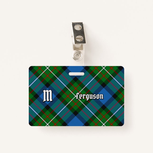 Clan Ferguson Tartan Abzeichen Ausweis (Vorderseite mit Klammer)