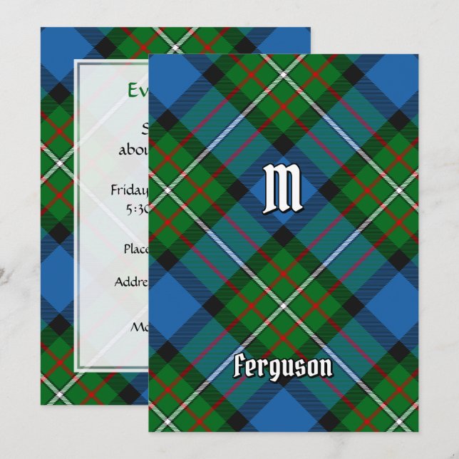 Clan Ferguson Tartan Einladung (Vorne/Hinten)