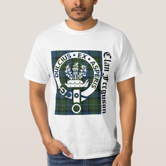 Clan Ferguson Wappen & Tartan T-Shirt (Vorderseite)