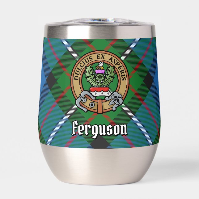 Clan Ferguson Wappen über Tartan (Vorderseite)